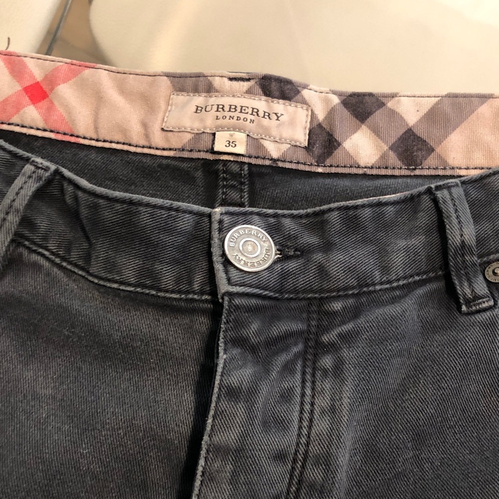 Burberry Black Jeans with Signature Check Waistband